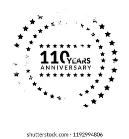 110 years anniversary celebration simple logo.grunge illustration