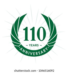 110 years anniversary. Elegant anniversary design. 110 years logo.