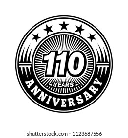 110 years anniversary. Anniversary logo design. Vector and illustration.