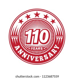 110 years anniversary. Anniversary logo design. Vector and illustration.