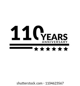 110 years anniversary, logo template. 