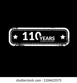 110 years anniversary, logo template. 