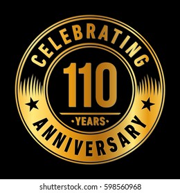 110 years anniversary logo template. Vector and illustration.