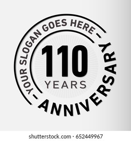 110 years anniversary logo template. Vector and illustration.
