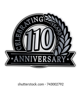110 years anniversary logo template. Vector and illustration.