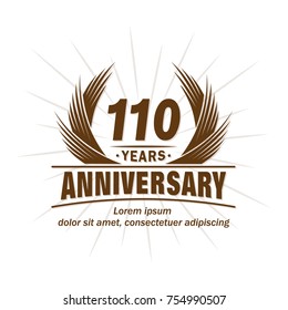 110 years design template. Anniversary vector and illustration template.