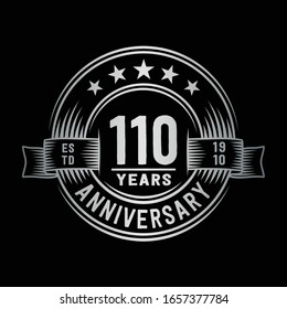 110 years logo design template. 110th anniversary vector and illustration.