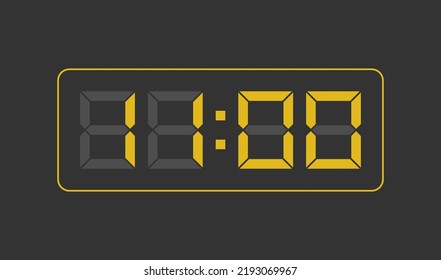 11:00, Número de reloj digital. Ilustración vectorial.
