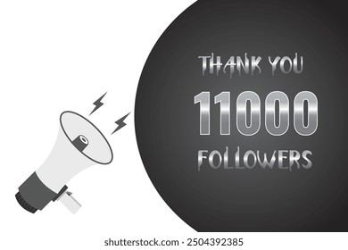 11000 OR 11K followers celebration. Thank you 11000   followers congratulation template banner. banner for social 11K friends and followers. celebrate subscribers and followers.
