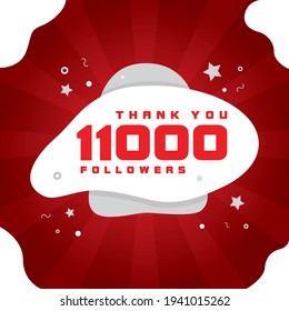 11000 Followers, 11K Followers, Followers, Followers Post, Vector Illustration,