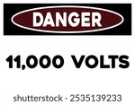 11000 volts warning sign safety sticker