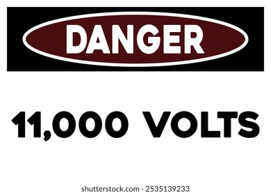 11000 volts warning sign safety sticker