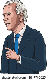 11/05/2020,USA: Caricature Illustration of Democratic presidential candidate Joe Biden Leads Trump in Four Key States in the United States presidential election - vector