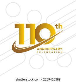 110th Anniversary Celebration. Golden Anniversary Celebration Logo Design Isolated on White Background, Logo Vector Illustration