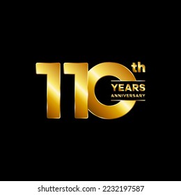 110th Anniversary. Anniversary Celebration Logo design, Logo Vector Illustrations