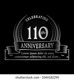 110th anniversary design template. Vector and illustration.
