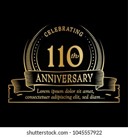 110th anniversary design template. Vector and illustration.