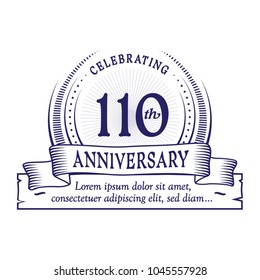 110th anniversary design template. Vector and illustration.