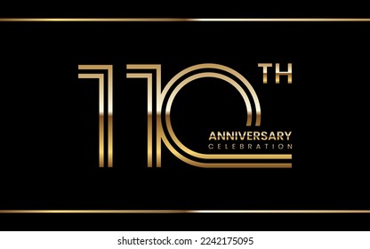 110th anniversary logo design with double line concept. Logo Vector Illustration