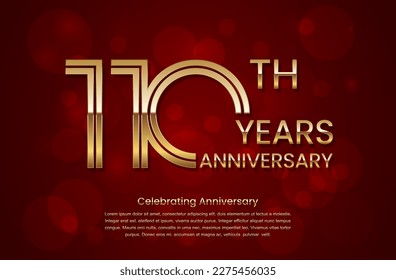 110th Anniversary. Anniversary logo design with double line concept. Logo Vector Template