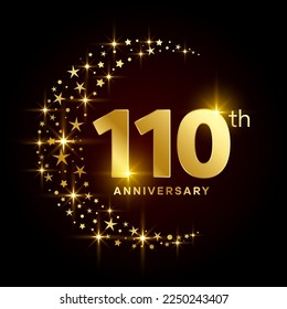 110th Anniversary Template Design Concept for Birthday Celebration Event. Logo Vector Template