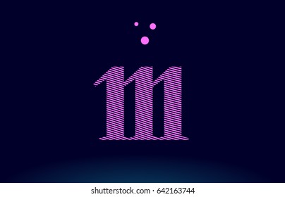 111 number digit logo pink line stripes magenta purple blue font creative text dots company vector icon design