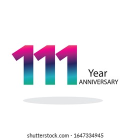 111 Year Anniversary Logo Vector Template Design Illustration