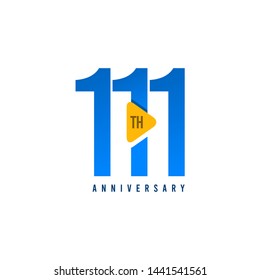 111 Years Anniversary Celebration Vector Template Design Illustration