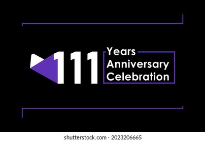 111 Years Anniversary Celebration Vector Template Design