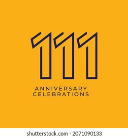 111 Years Anniversary Celebration Vector Template Design Illustration