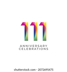 111 Years Anniversary Celebration Vector Template Design Illustration