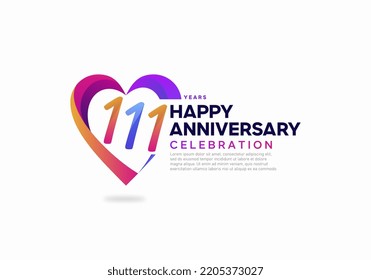 111 years anniversary logo icon design template