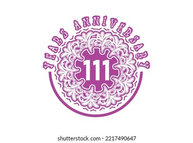 111 years anniversary logo and sticker design