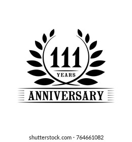111 years anniversary logo template.