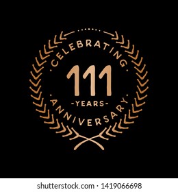 111 years design template. 111st vector and illustration.