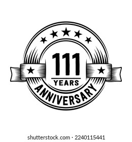 111 years logo design template. 111th anniversary vector and illustration.