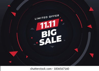 11.11 big sale,singles day sale flyer,web banner, template.Crazy sales online.11.11 Shopping day sale poster or flyer design