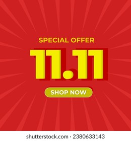 11.11 discount.
Background for the 11.11 promotion Red background. Buy now