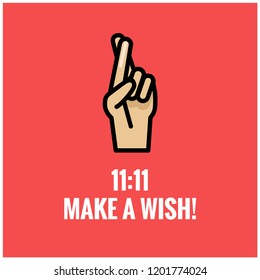 1111 Make Wish Vector Quote Poster Stock Vector (Royalty Free