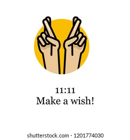 11:11 make a wish vector quote poster