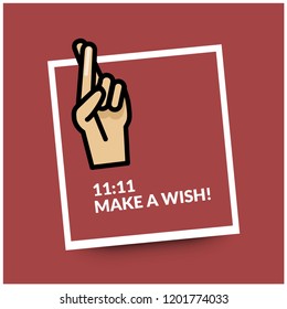 11:11 make a wish vector quote poster