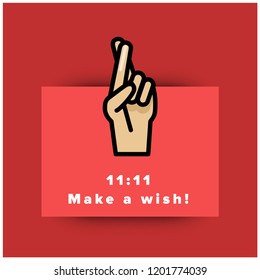 11:11 make a wish vector quote poster