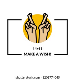 11:11 make a wish vector quote poster