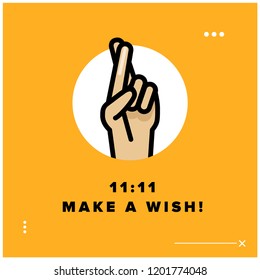 11:11 Make A Wish Vector Quote Poster