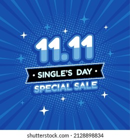 11.11 mega sale, single daysale flyer, web banner, template.Crazy online sale.11.11 shopping day sale poster or flyer design. single's day shopping day discount promotion poster banner 