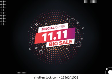 11.11 mega sale,singles daysale flyer,web banner, template.Crazy sales online.11.11 Shopping day sale poster or flyer design