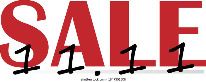11.11 Online Shopping sale poster Singles day sale banner. Global shopping world day. Sale 11.11 text vector.