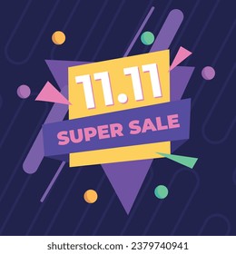 11.11 sale background. single's day sale. 11.11 Shopping festival promotion. Vector illustration Template for Poster, Banner, Flyer, Card, Post, Cover. Singles Day discount concept.