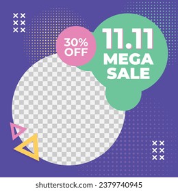 11.11 sale background. single's day sale. 11.11 Shopping festival promotion. Vector illustration Template for Poster, Banner, Flyer, Card, Post, Cover. Singles Day discount concept.