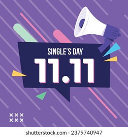 11.11 sale background. single's day sale. 11.11 Shopping festival promotion. Vector illustration Template for Poster, Banner, Flyer, Card, Post, Cover. Singles Day discount concept.